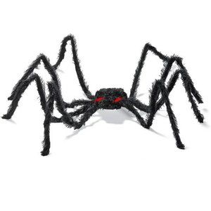 Halloween Spider with Light Up Eyes (LED Lights) Decorations 4 Ft Spider Prop